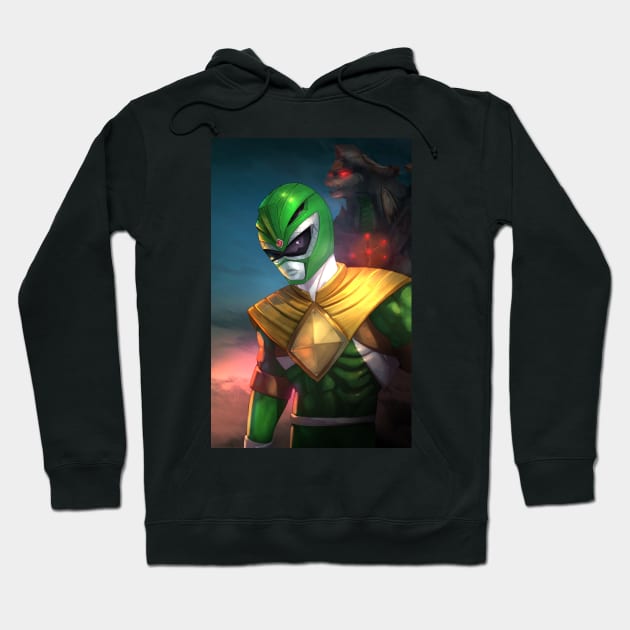 Green Ranger / Dragon Ranger Hoodie by EvoComicsInc